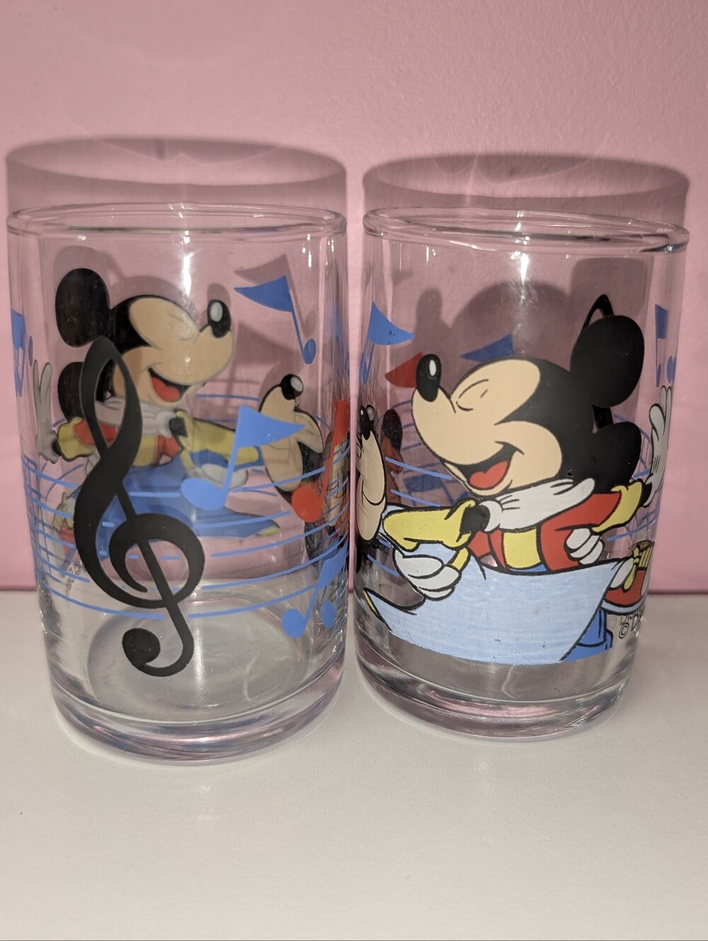 Vintage 80s Mickey & Minnie Music Glasses